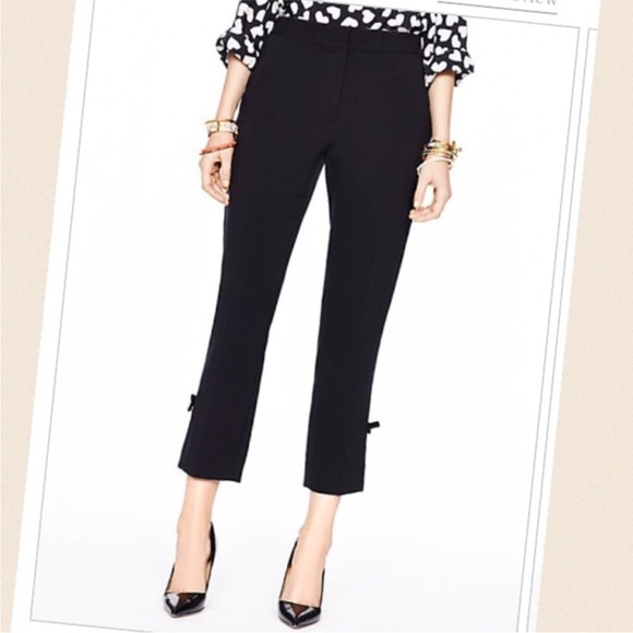 Pants - Kate Spade New York Black Grant Women's Capri Cropped Pants Bow Detail Size 4